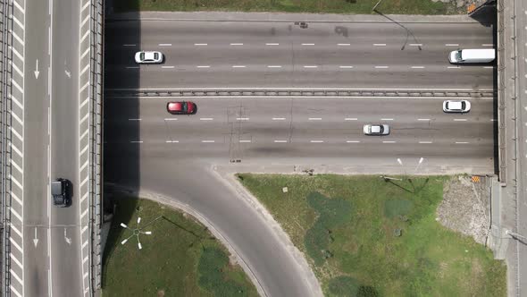 Cars on the Road Aerial View. Kyiv, Ukraine alt
