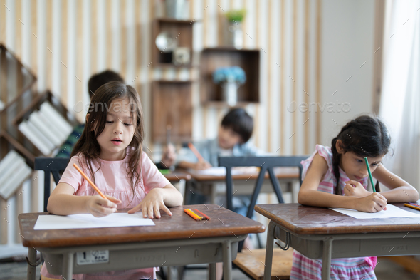 Children`s Drawing Pencils. Stock Image - Image of drawing, little