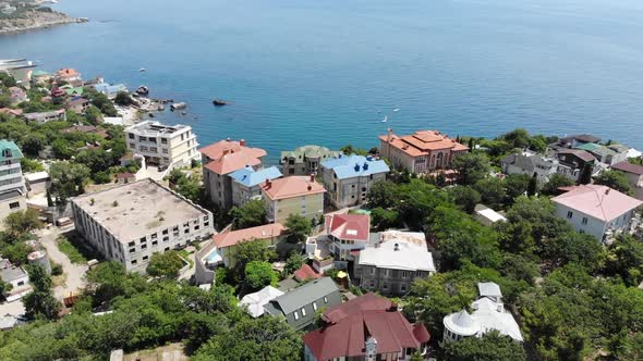 View of the Foros Resort Town From a Height