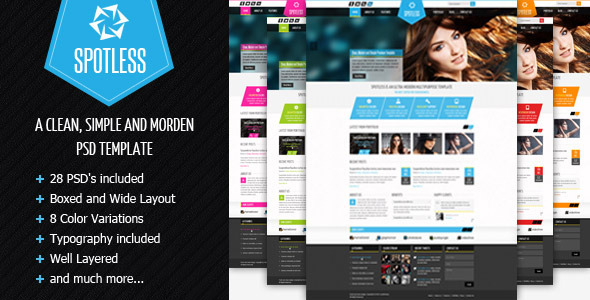 SPOTLESS - Clean & Simple Premium PSD Template - Portfolio Creative