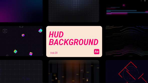 HUD Backgrounds 01 for After Effects Elements template preview