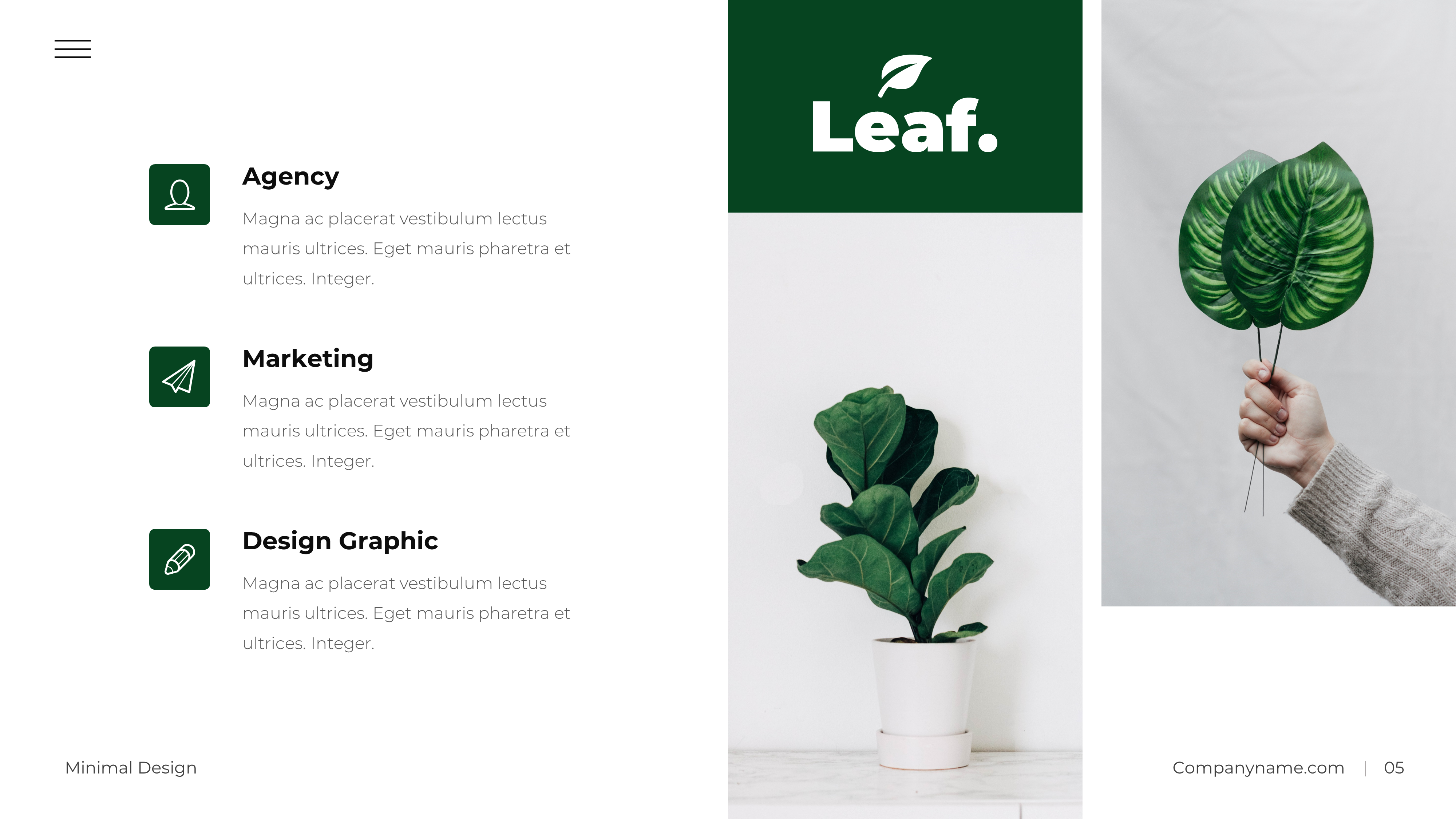 Leaf - Minimal Green Business PowerPoint Template, Presentation Templates