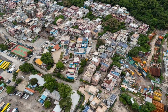 Top Down View Of Village In Fanling Of Hong Kong Stock Photo By Leungchopan