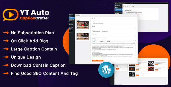 YT Auto Caption Crafter - Video Content Generator WordPress Plugin