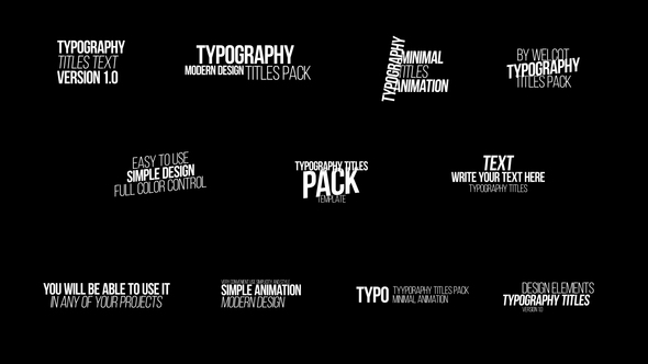 Typography Titles Text | After Effects