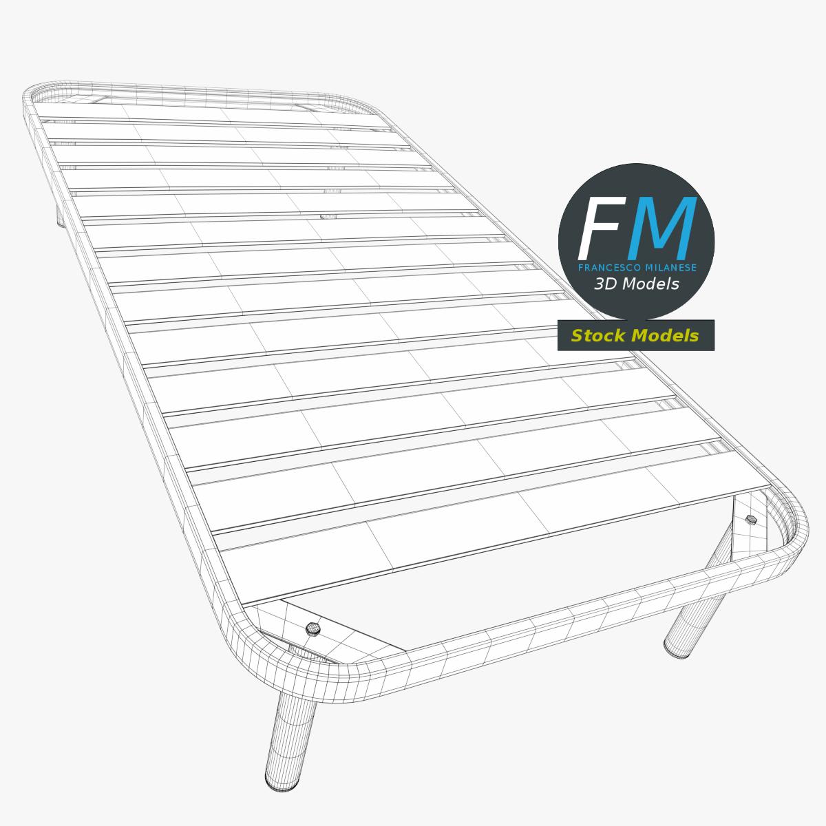 Twin side bed frame with small slats by 3DOcean