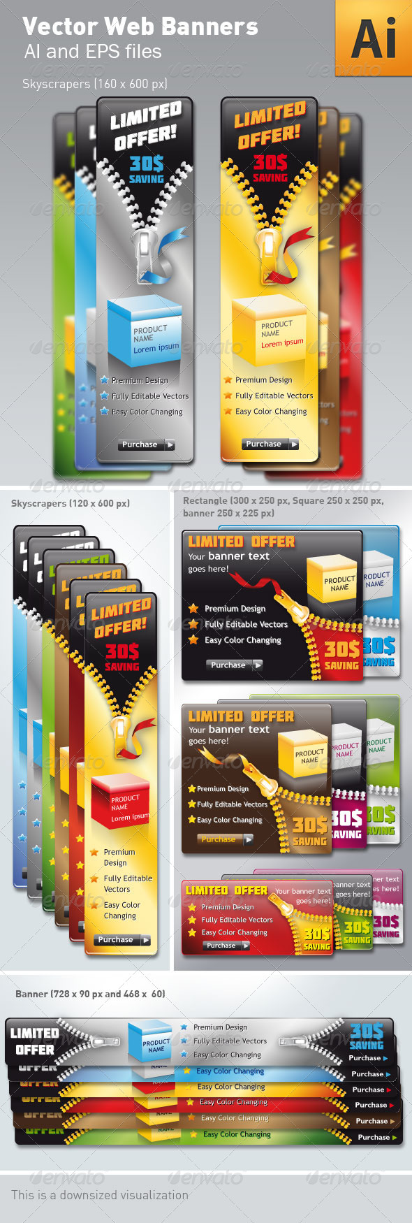 Vector Web Banners - Banners & Ads Web Elements