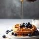 freshly baked stack of belgian waffles with berries - PhotoDune Item for Sale