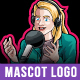 Female Podcaster Mascot Logo Design