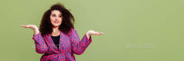 Plus size mogel with afro hairstyle. Stock Photo by kaplickaya | PhotoDune