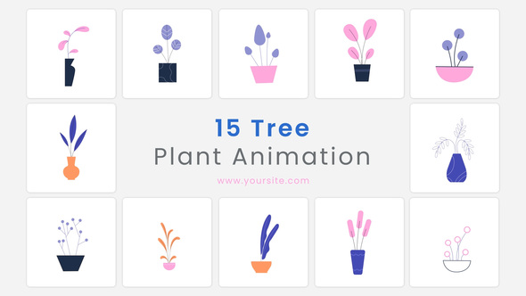 Tree Plant Animation Element Pack After Effects Template