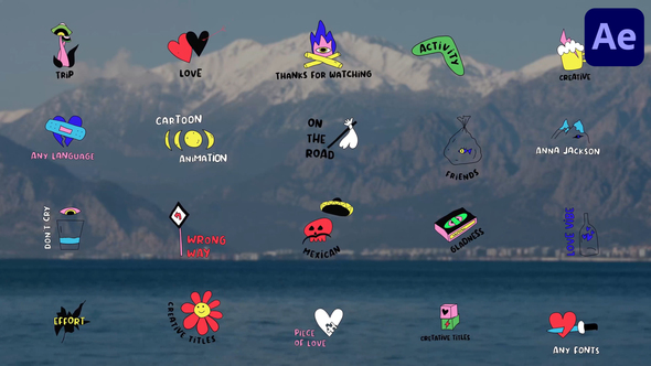 Cartoon Acid Titles for After Effects Titles template preview