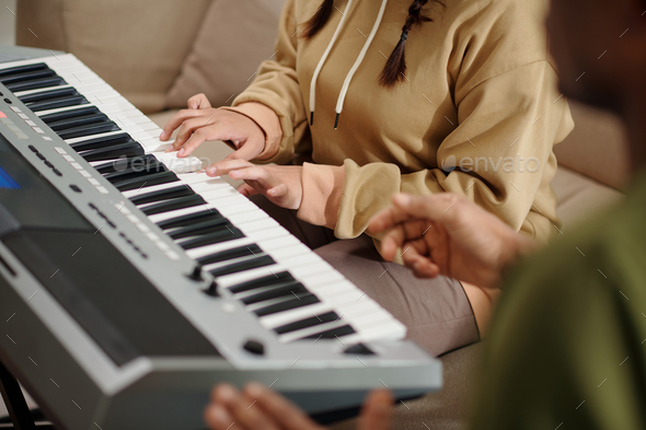 Student Playing Electronic Piano