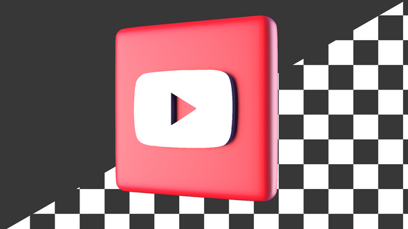 Spinning Loop 3d Youtube Logo Alpha Channel