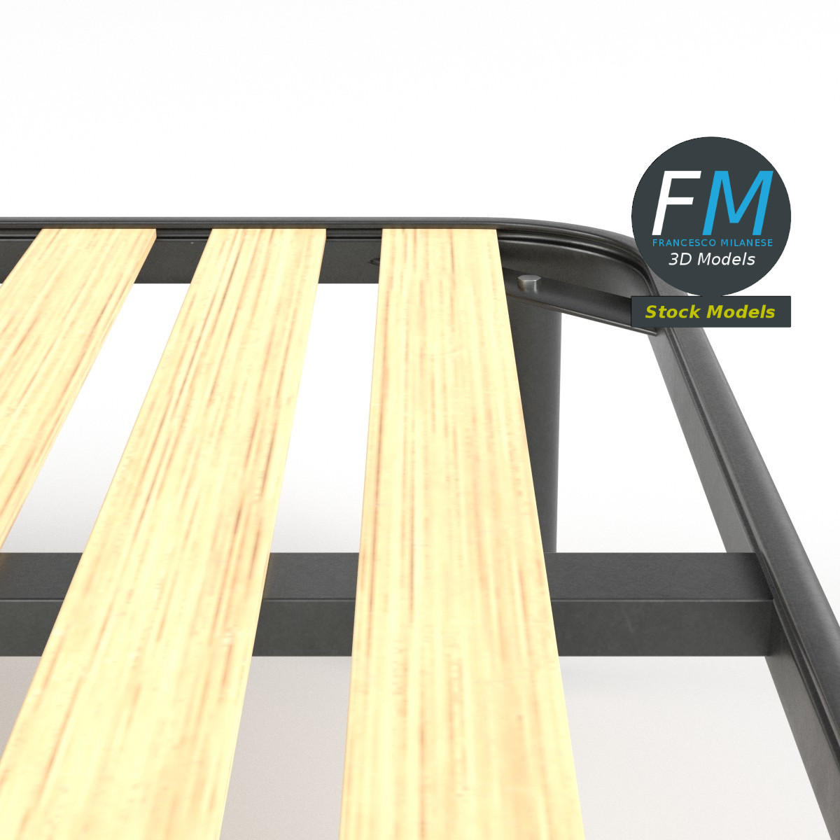 Full size bed frame with small slats by 3DOcean
