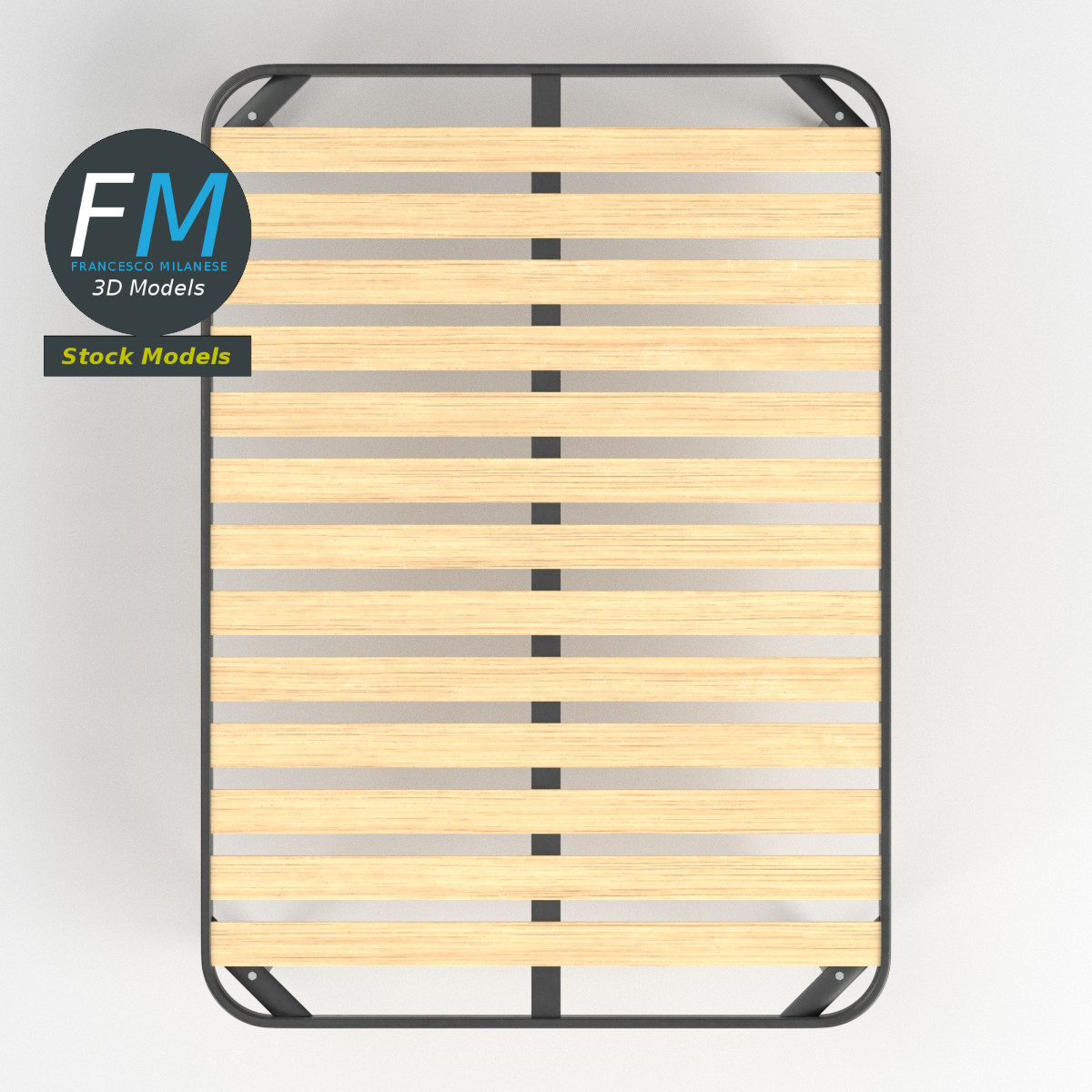 Full size bed frame with small slats by 3DOcean