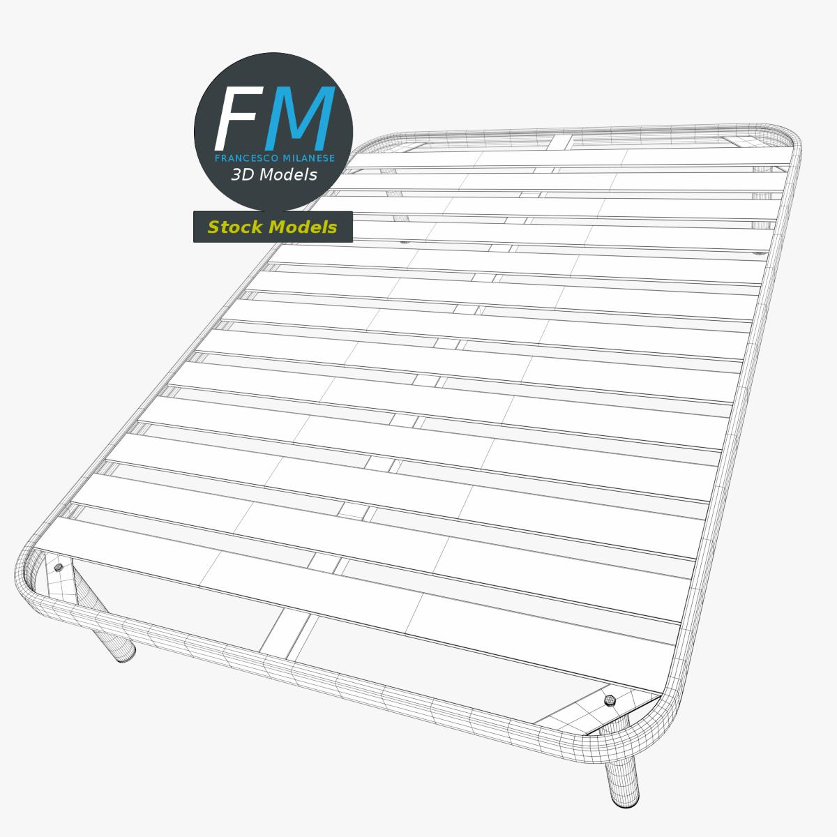 Full size bed frame with small slats by 3DOcean