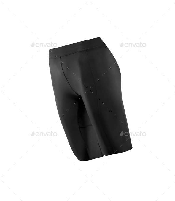black tight cycling shorts isolated on white