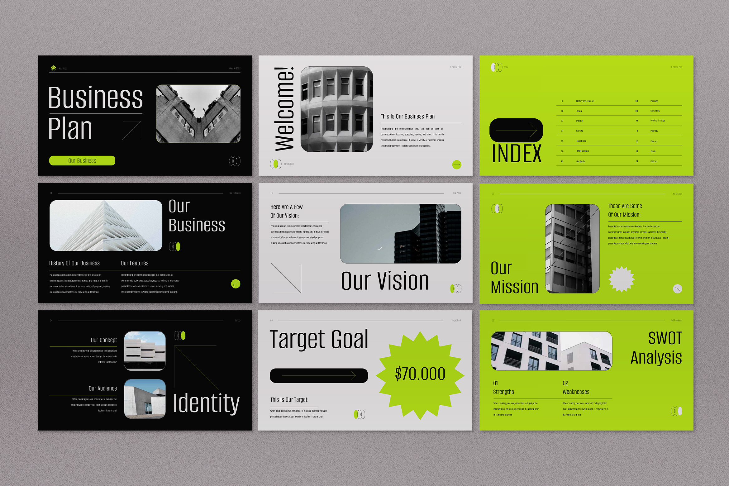 green minimalist professional business proposal presentation