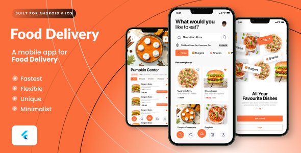 flutter food delivery app preview