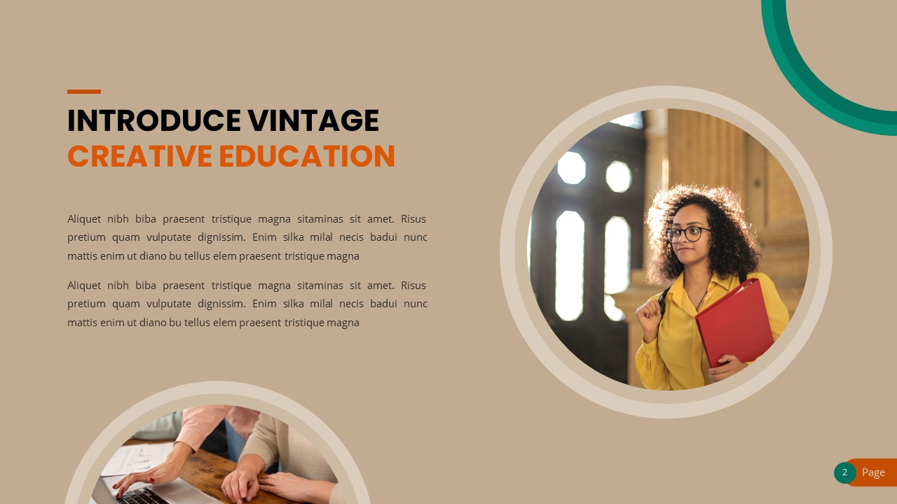 Vintage Creative Education PowerPoint Template, Presentation Templates