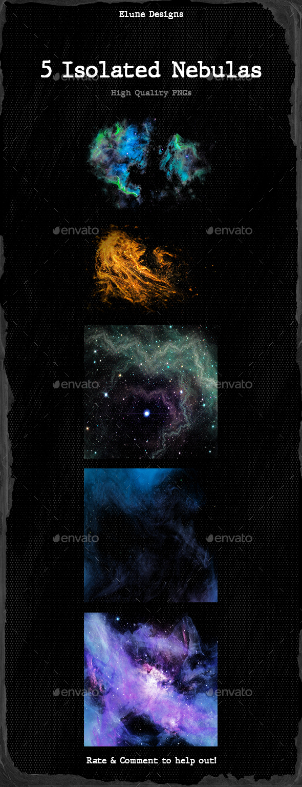 5 Isolated Nebula Graphics