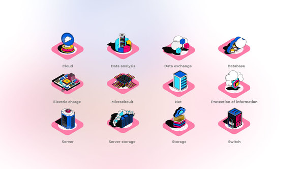 Cloud Technology - Isometric Icons