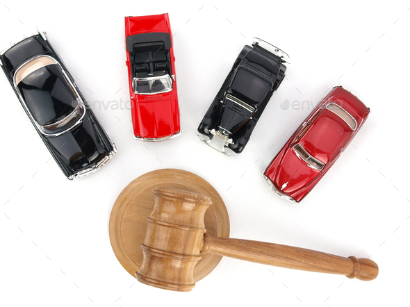 Gavel auction and cars - Stock Photo - Images