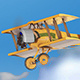 Yellow Airplane Flying Above Clouds with Banner - VideoHive Item for Sale