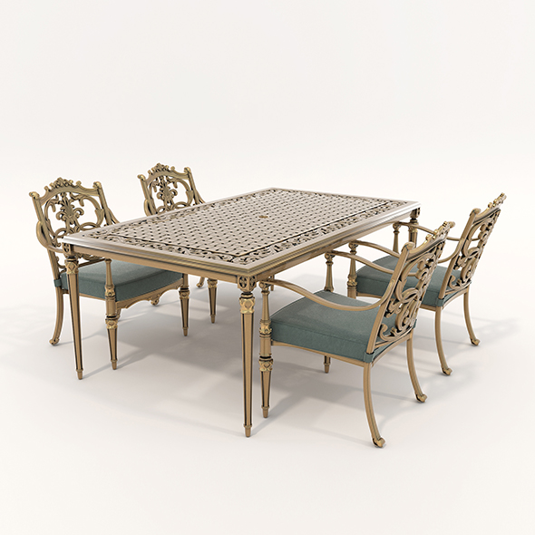 Classic Outdoor Dining Table and Chairs Set