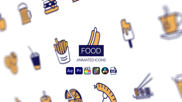 Food Animated Icons, After Effects Project Files | VideoHive