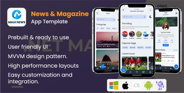 MauiNews - News and Magazine App Template for .NET MAUI