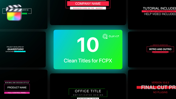 Clean Titles for Final Cut Pro X Vol. 01