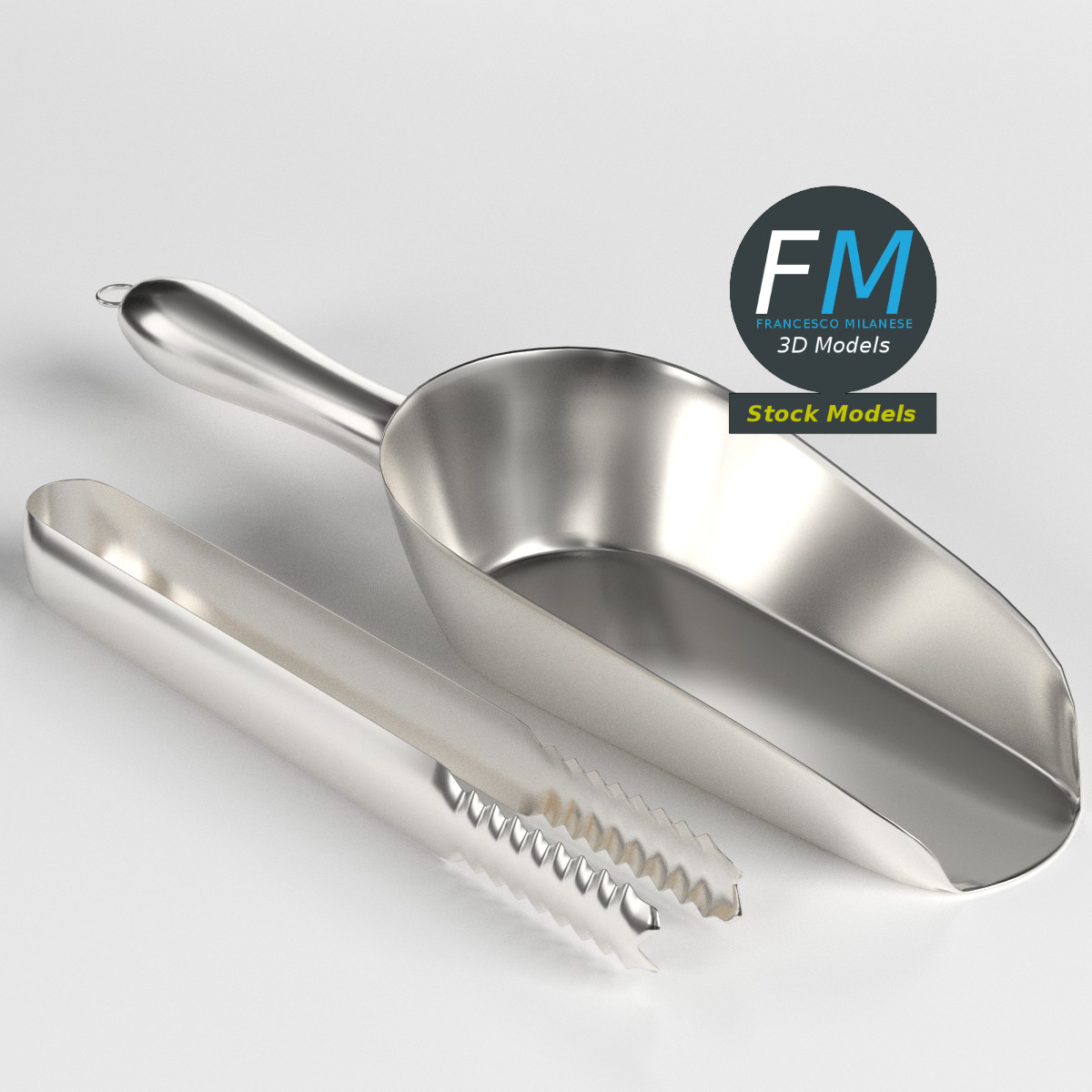 Ice scoop and tongs by 3DOcean