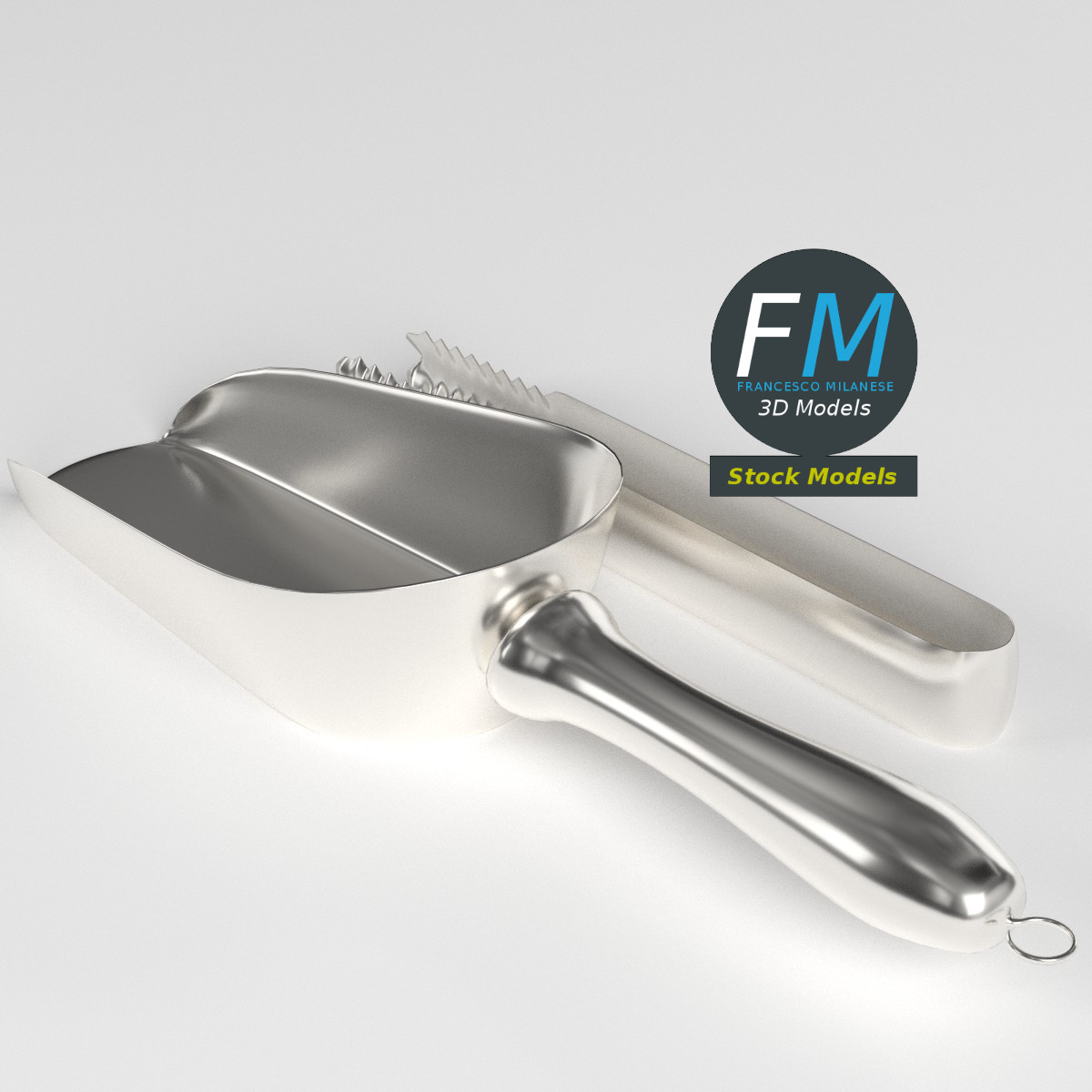 Ice scoop and tongs by 3DOcean