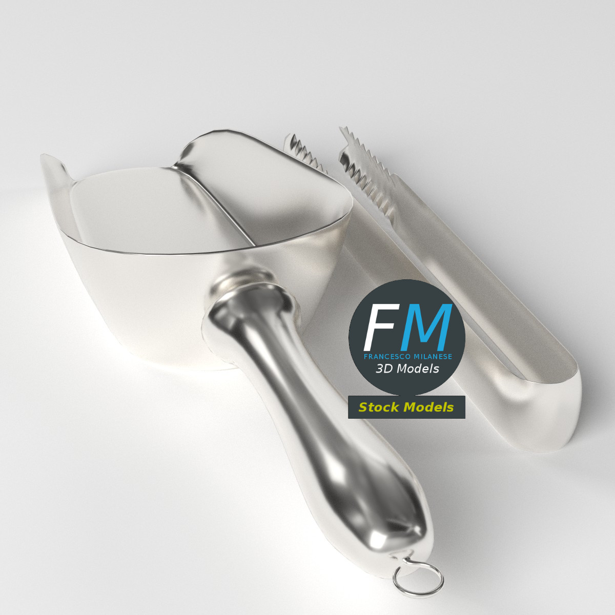 Ice scoop and tongs by 3DOcean