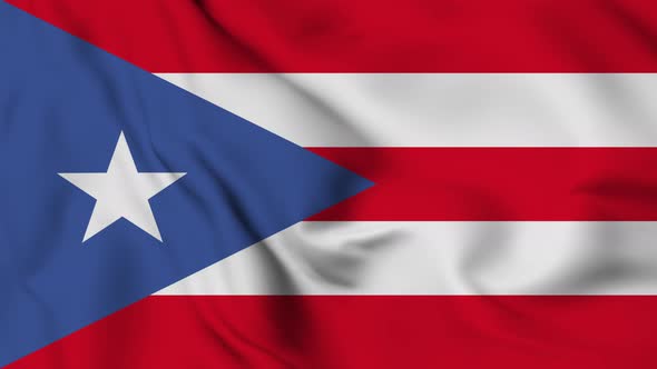 Puerto Rico flag seamless closeup waving animation