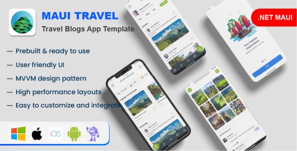 MauiTravel - Travel Blogs App Template for .NET MAUI