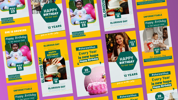 Happy Birthday Stories Product Promo template preview