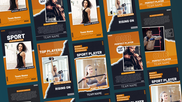 Rising Sport Player Stories Product Promo template preview
