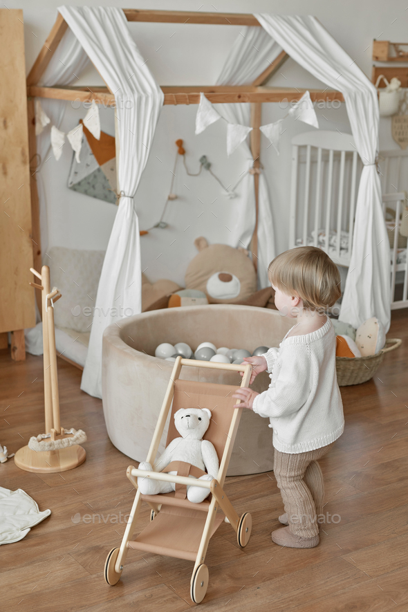 Wooden cart hot sale for baby