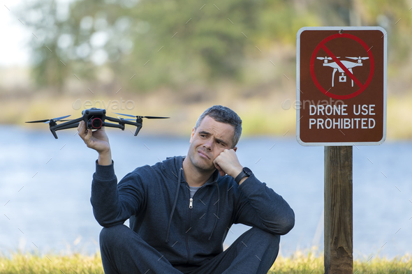Drone operator is disappointed because he isn\'t allowed to fly his quadcopter