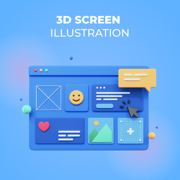 3D Illustration Web Dashboard