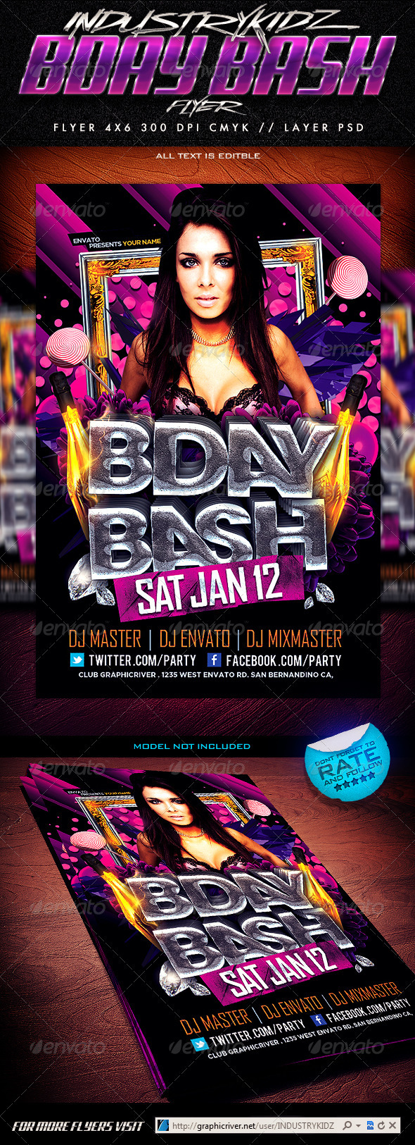 Birthday Bash Flyer Template - Clubs & Parties Events