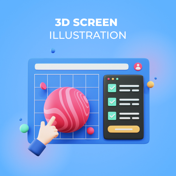 3D Illustration Interaction Design Web