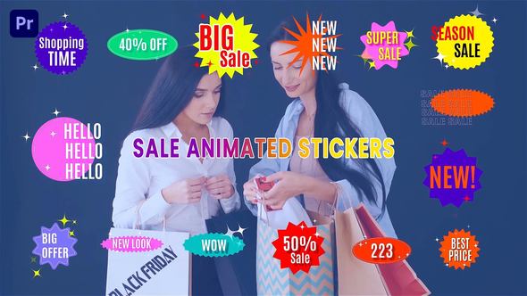 Premiere Pro Animated Sale Stickers