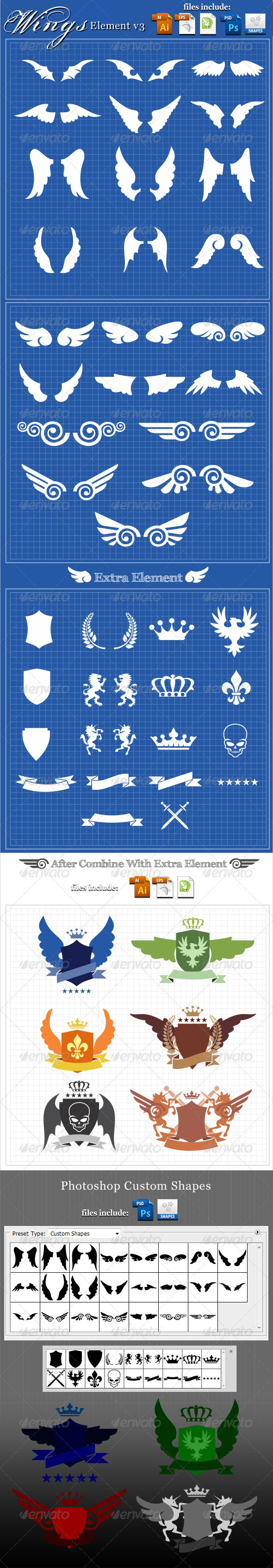 23 Wings Element v3 - Decorative Symbols Decorative