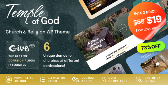 Temple of God - Religion and Church WordPress