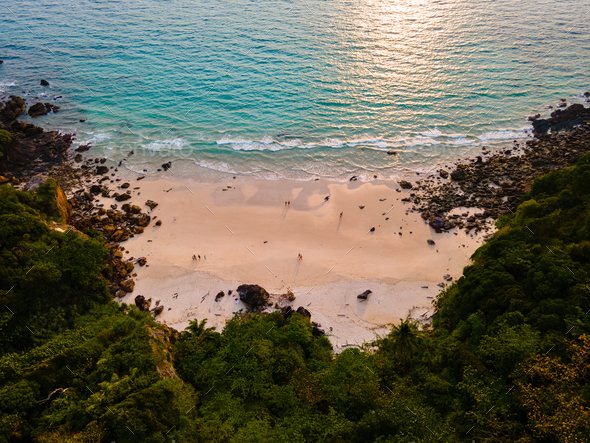 Koh Kradan Island Trang Southern Thailand, Tropical Beach With Palm ...