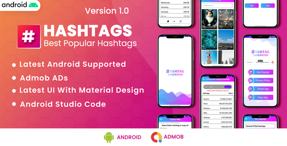 Hashtag Manager | Popular Hashtag For Insta | Android |admob ads